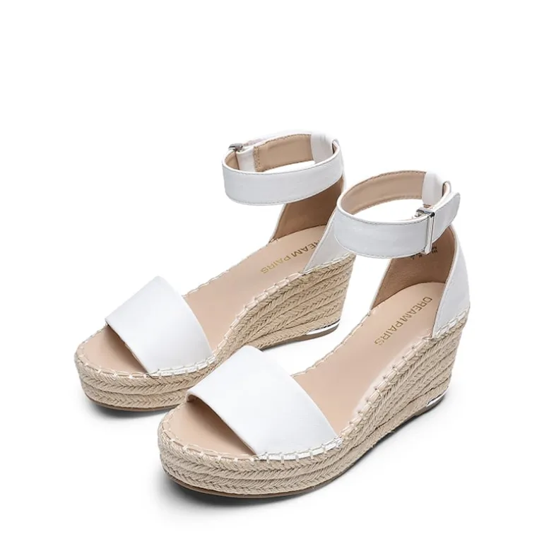 Adjustable Ankle Strap Espadrille Platform Sandals