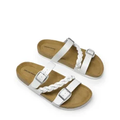 Adjustable Vegan Leather Slide Sandals