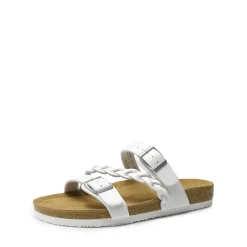 Adjustable Vegan Leather Slide Sandals