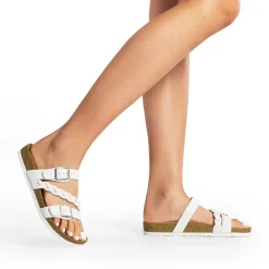 Adjustable Vegan Leather Slide Sandals