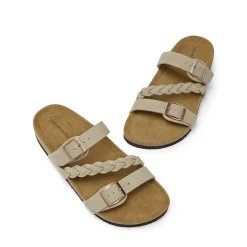 Adjustable Vegan Leather Slide Sandals