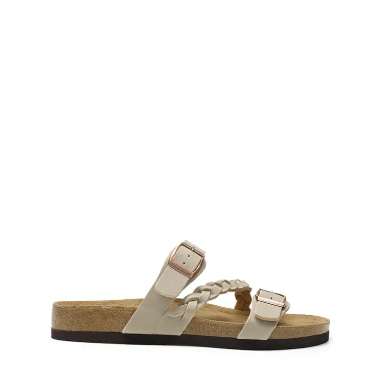 Adjustable Vegan Leather Slide Sandals