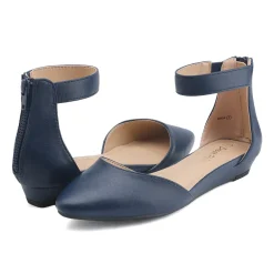 Amiga Ankle Strap Flats Shoes