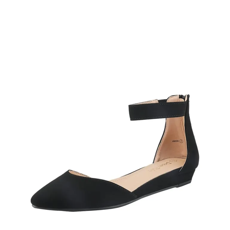 Amiga Ankle Strap Flats Shoes