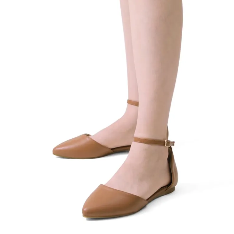 Ankle Strap Ballerina Flats
