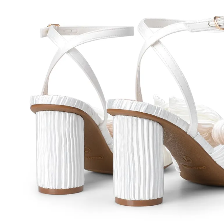 Ankle Strap Bow Block Heel Sandals