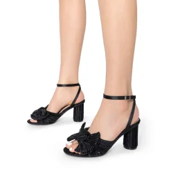 Ankle Strap Bow Block Heel Sandals