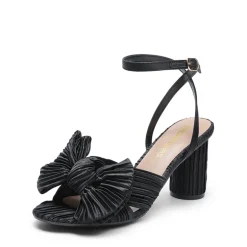 Ankle Strap Bow Block Heel Sandals