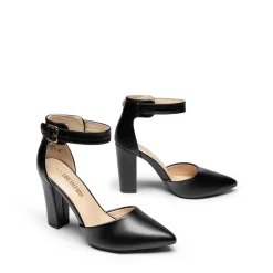 Ankle-Strap Chunky High Heel Pumps