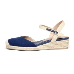 Ankle Strap Closed-Toe Espadrille Wedges