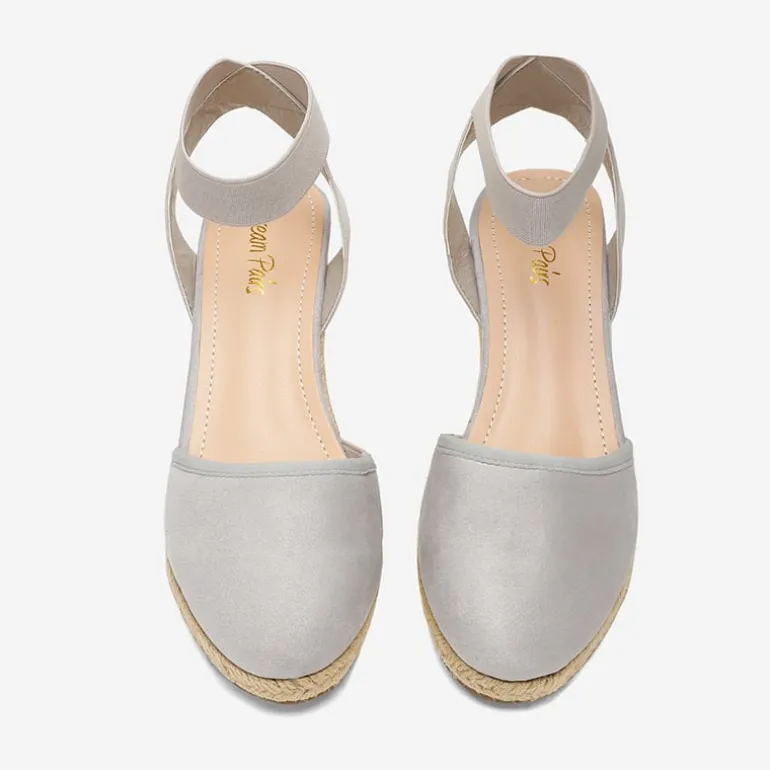 Ankle Strap Closed-Toe Espadrille Wedge Sandals