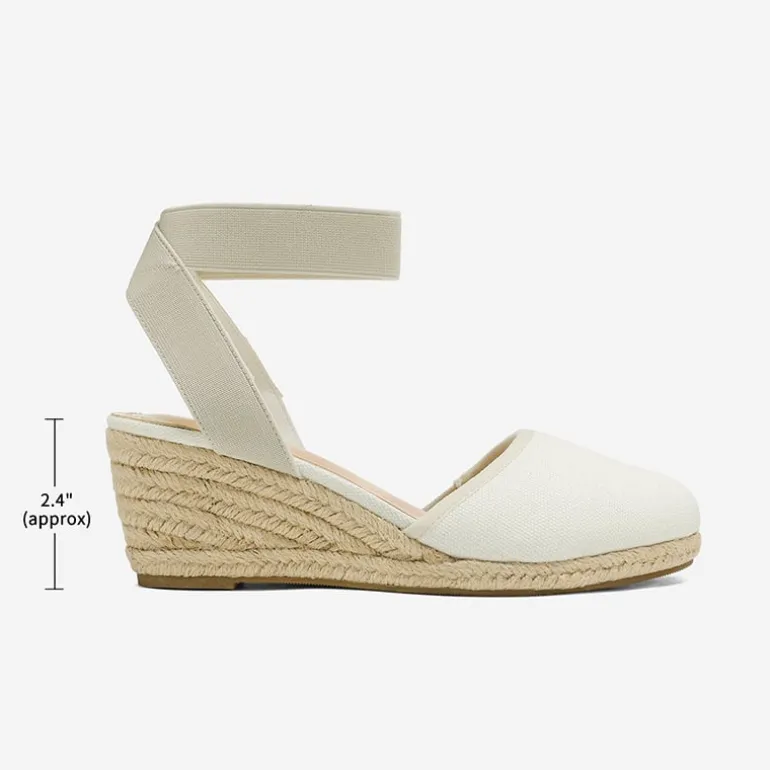 Ankle Strap Closed-Toe Espadrille Wedge Sandals
