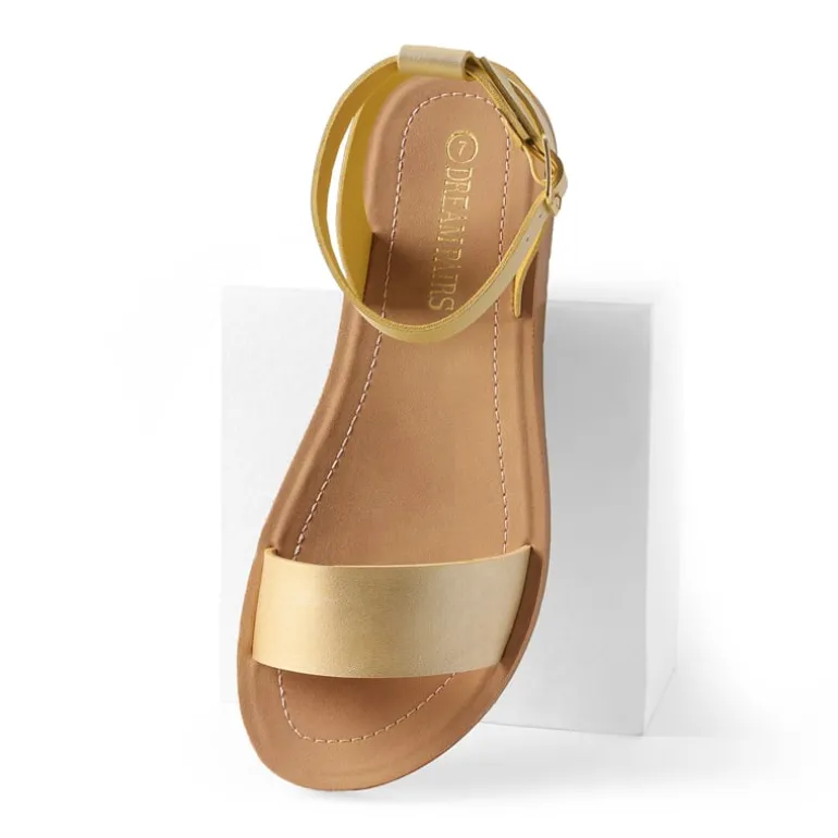 Ankle Strap Flat Buckle Sandals