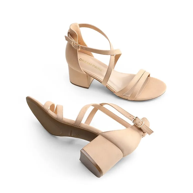 Ankle Strap Low Block Heels