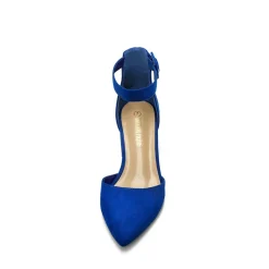 Ankle Strap Low Heel Chunky Pumps