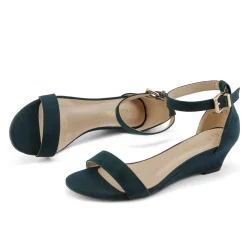 Ankle Strap Low Heel Wedge Sandals