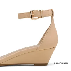 Ankle Strap Low Heel Wedge Sandals