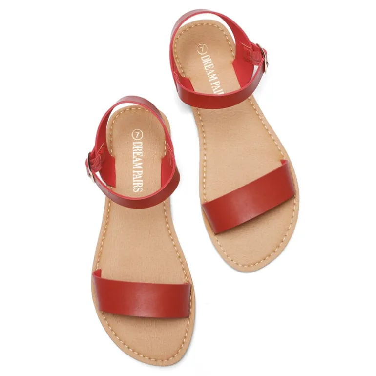 Ankle Strap Open Toe Flat Sandals