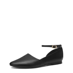 Ankle-Strap Pointed Toe D'Orsay Flats