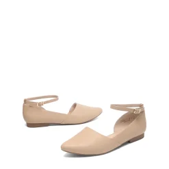Ankle-Strap Pointed Toe D'Orsay Flats
