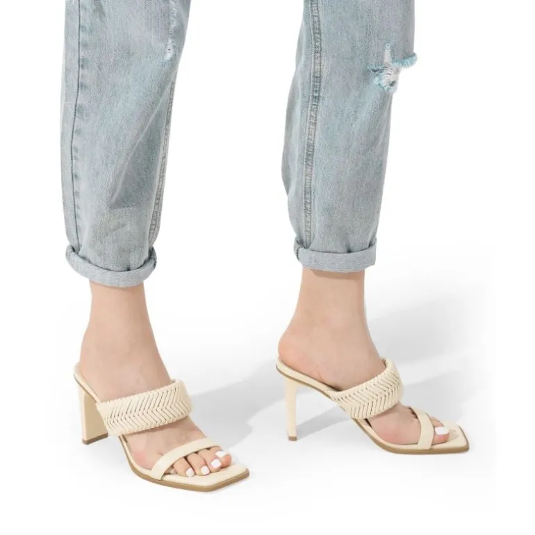 Ankle Strap Rectangular Square Toe Heel Sandals