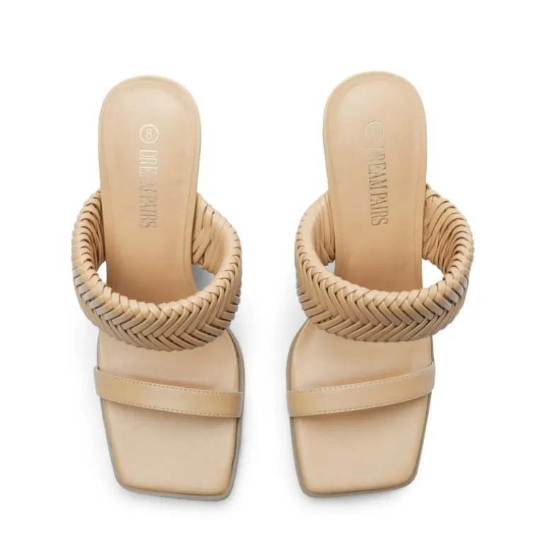 Ankle Strap Rectangular Square Toe Heel Sandals