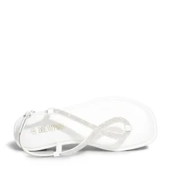 Ankle Strap Rhinestone Flat Sandals