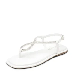 Ankle Strap Rhinestone Flat Sandals