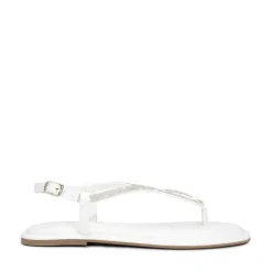 Ankle Strap Rhinestone Flat Sandals