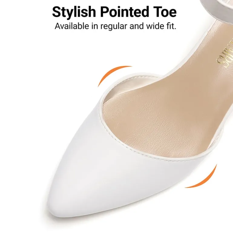 Annee Pointed Toe Low Chunky Heels Pump Shoes