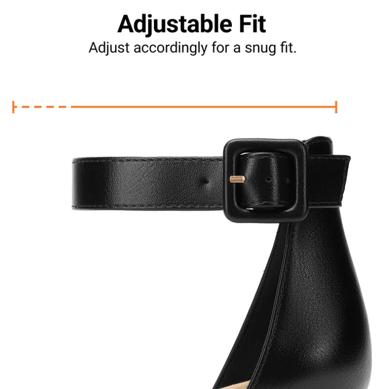 Annee Pointed Toe Low Chunky Heels Pump Shoes