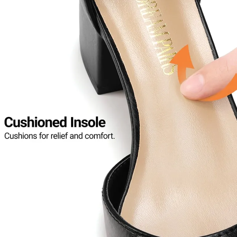 Annee Pointed Toe Low Chunky Heels Pump Shoes