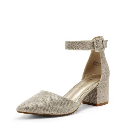 Annee Pointed Toe Low Chunky Heels Pump Shoes