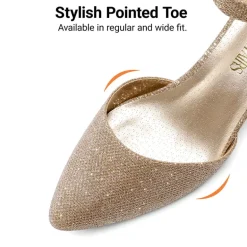 Annee Pointed Toe Low Chunky Heels Pump Shoes