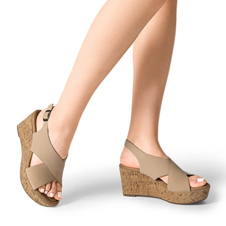 Arch Support Criss-cross Wedge Sandals