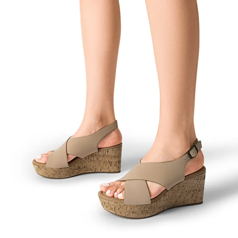 Arch Support Criss-cross Wedge Sandals
