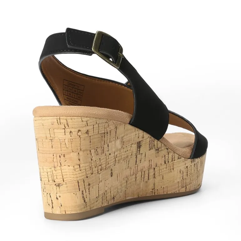 Arch Support Criss-cross Wedge Sandals