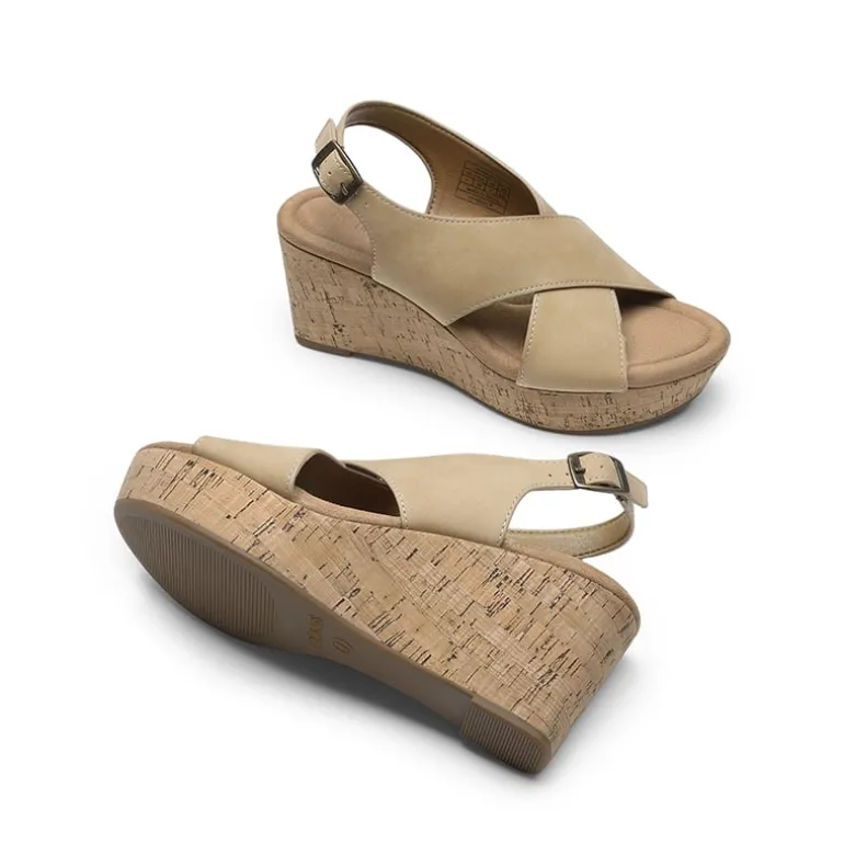 Arch Support Criss-cross Wedge Sandals