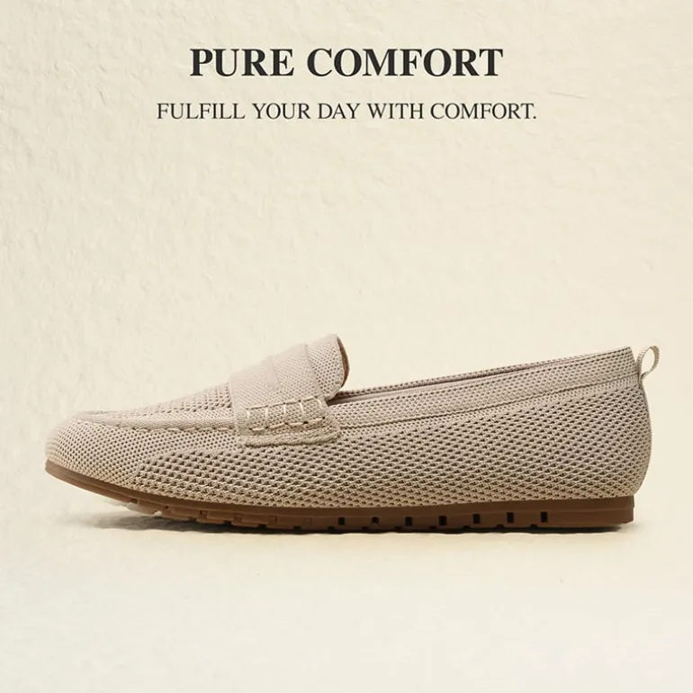 Ascenelle All-day Comfort Fashionable Slip-on Loafers Knit Edition