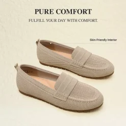 Ascenelle All-day Comfort Fashionable Slip-on Loafers Knit Edition