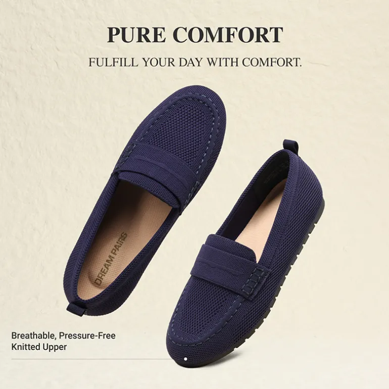 Ascenelle All-day Comfort Fashionable Slip-on Loafers Knit Edition