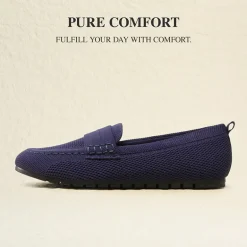 Ascenelle All-day Comfort Fashionable Slip-on Loafers Knit Edition
