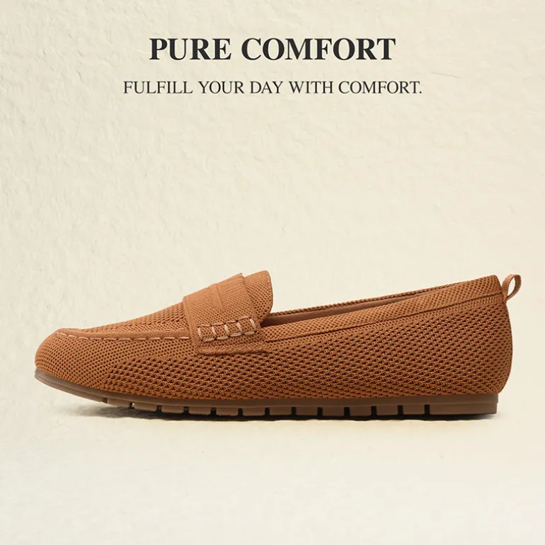 Ascenelle All-day Comfort Fashionable Slip-on Loafers Knit Edition