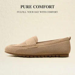 Ascenelle All-day Comfort Fashionable Slip-on Loafers Knit Edition