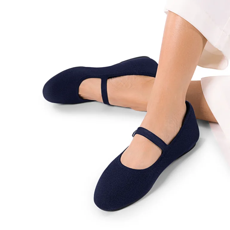 Ascenelle Breathable Arch Support Strap Flats Knit Edition