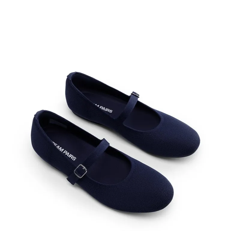 Ascenelle Breathable Arch Support Strap Flats Knit Edition