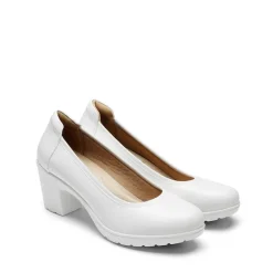 Ascenelle Chunky Low Block Heel Pumps - Edena
