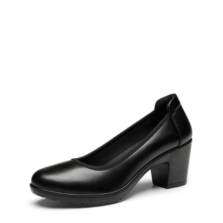 Ascenelle Chunky Low Block Heel Pumps - Edena