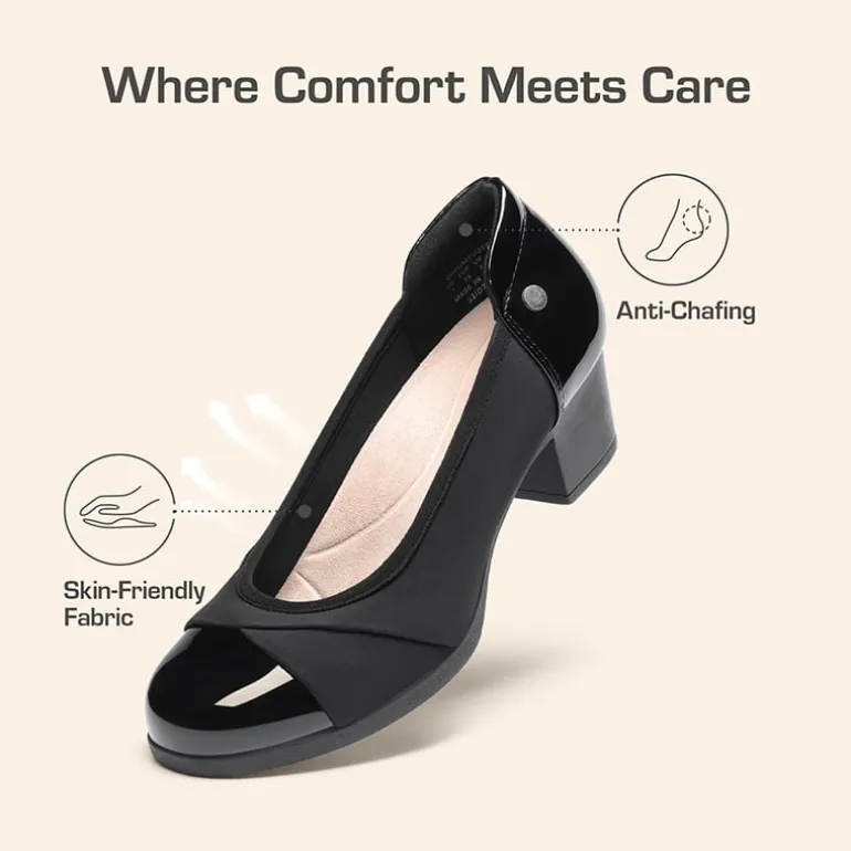 Ascenelle Comfortable Low-Heel Memory Foam Pumps