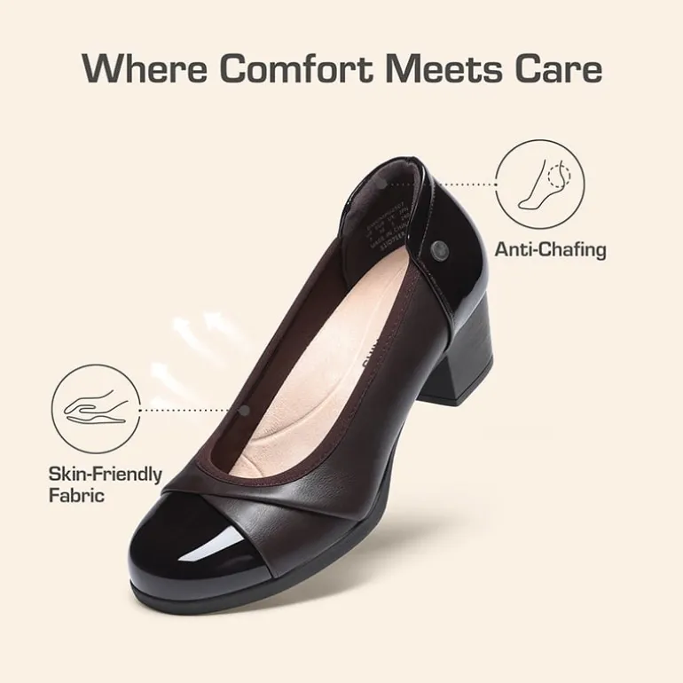 Ascenelle Comfortable Low-Heel Memory Foam Pumps